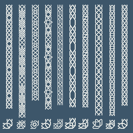Seamless islamic ornamental borders. Seamless pattern border, arabic border ornament, frame border. Vector illustrationのイラスト素材