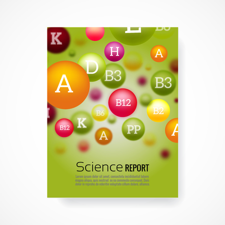 Medical poster background template. Science report, chemical biology, biochemistry report illustration vectorのイラスト素材