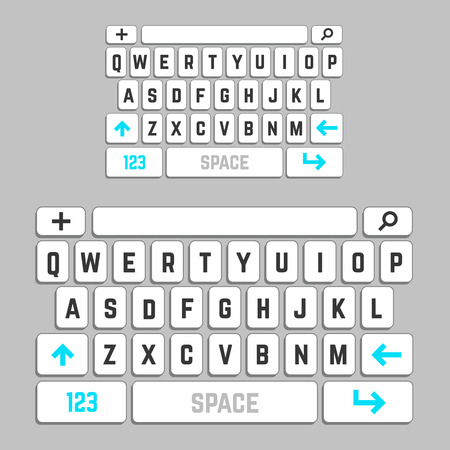 Smartphone keyboard. Vector template. Phone keyboard, button mobile keyboard, screen communication keyboard illustrationのイラスト素材