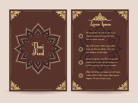 Thai food menu vector template. Menu food template, brochure menu food, restaurant menu food thai illustrationのイラスト素材