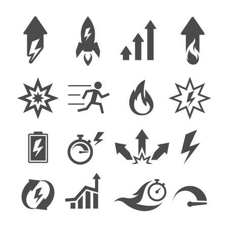 Set of performance, action, efficiency, growth icons Vector illustrationのイラスト素材