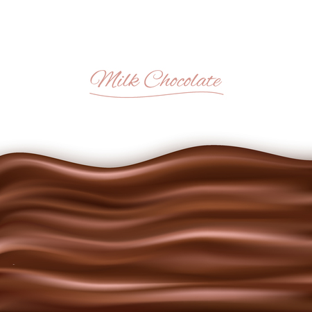Wavy chocolate background over white background vector illustration. Melting horizontally chocolate and milk chocolate continuity wavyのイラスト素材