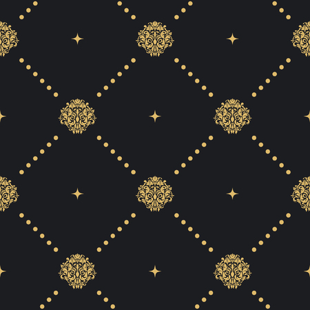 Seamless pattern with golden ornament. Background elegant luxury, vector illustrationのイラスト素材