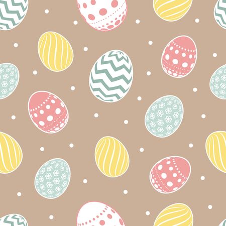 Vector easter seamless pattern. Flowers eggs background for  cupcake wrapperのイラスト素材