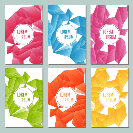 Modern brochure cards with triangular backgrounds vector illustrationのイラスト素材