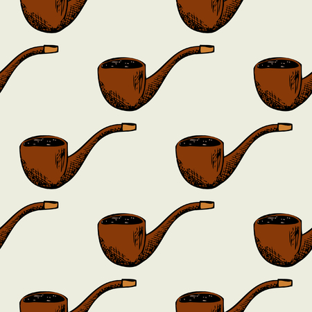 Seamless pattern with smoking pipeのイラスト素材