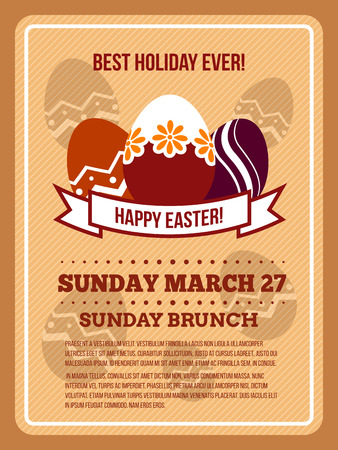 Easter invitation vector flyer, poster templateのイラスト素材