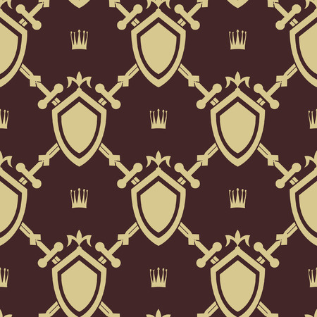 Sword and shield seamless patternのイラスト素材