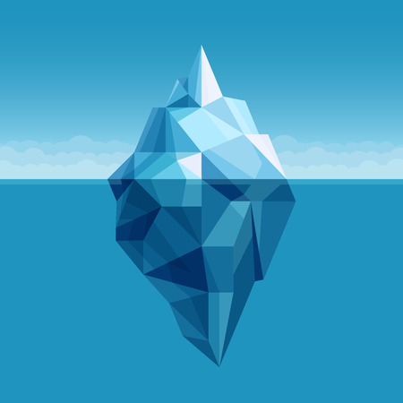 Ocean iceberg antarctic landscape vector backgroundのイラスト素材