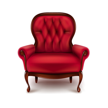 Vintage red armchairのイラスト素材