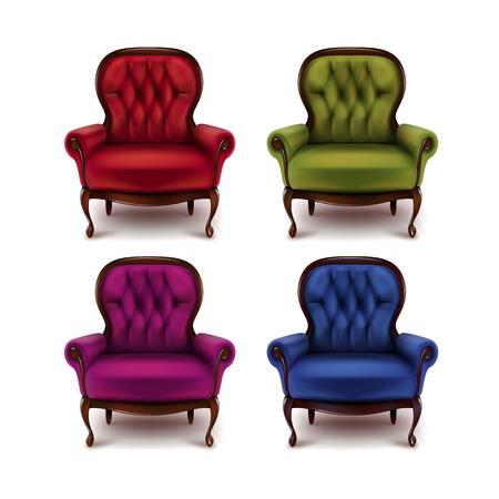 Set of vintage armchairsのイラスト素材