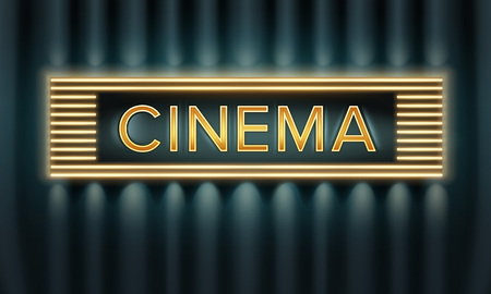 Illuminated cinema signboardのイラスト素材