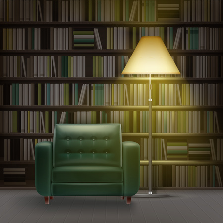 Home library interiorのイラスト素材