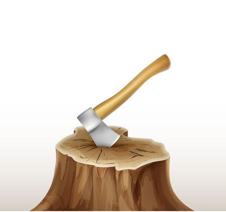 Axe in stumpのイラスト素材