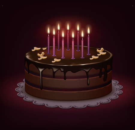 Birthday chocolate cakeのイラスト素材