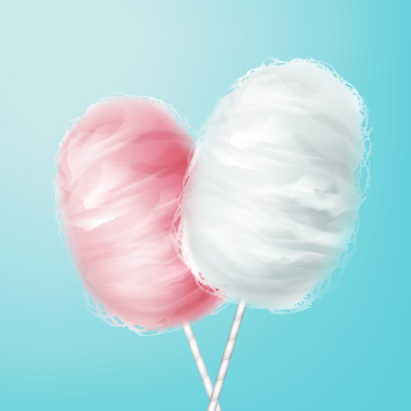 Pink, white cotton candyのイラスト素材