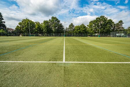 Bern, Stadion Neufeld, Switzerland - July 27, 2019: multi-use stadium. Home ground of FC Bern and the junior team of BSC Young Boys. The capacity of the stadium is 14,000 spectators..の写真素材