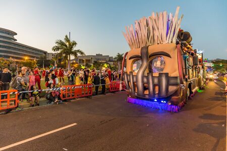 SANTA CRUZ DE TENERIFE, SPAIN - FEBRUARY 25, 2020: Coso parade - along the Avenida de Anaga,...
