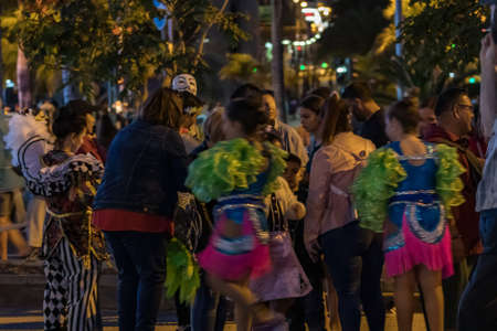 SANTA CRUZ DE TENERIFE, SPAIN - FEBRUARY 25, 2020: Around the Coso parade - along the Avenida de...