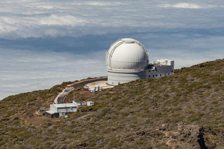 La Palma, Spain - 19 August 2018: Roque de los Muchachos Observatory located in the Canary Islands....