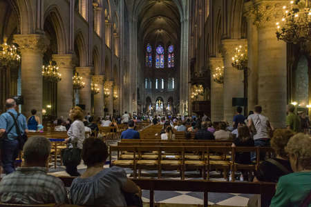 PARIS, FRANCE - JUNE 23 2016: Notre Dame de Paris cathedral is the one of the most famous symbols of Paris.のeditorial素材