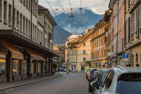Vevey, Switzerland - July 27 2019: Tourists and local People celebrate Fete des Vignerons 2019. Traditional festival of viticultural traditions. Organized 20 years after the preceding one 1999.のeditorial素材