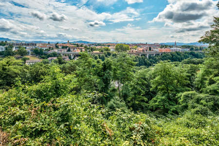 Bern, Switzerland - July 27, 2019: Panoramic view at sunny summer day.のeditorial素材