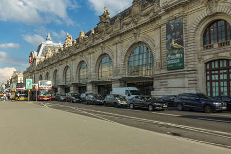 PARIS, FRANCE - JUNE 23 2016: The museum D Orsay in Paris, France, view from the street. Musee dOrsay has the largest collection of impressionist and post impressionist art paintings in the world.のeditorial素材