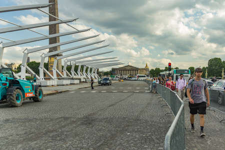 Paris, France - June 24, 2016: The Place de la Concorde - one of the major public squares in Paris, France.のeditorial素材