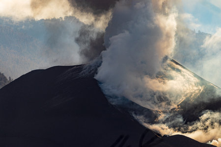 Views of eruption of Cumbre Vieja Volcano. The Palm.の写真素材