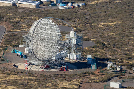 LA PALMA, CANARY ISLANDS, SPAIN - November 08, 2021. Big telescopes at highest peak of La Palma, Cary Islandsのeditorial素材
