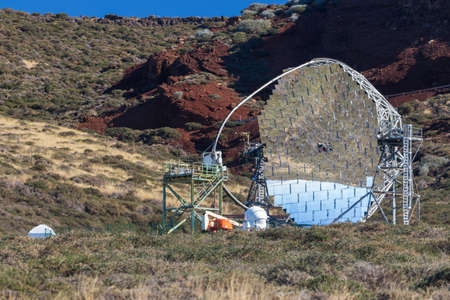 LA PALMA, CANARY ISLANDS, SPAIN - November 08, 2021. Big telescopes at highest peak of La Palma, Cary Islandsのeditorial素材