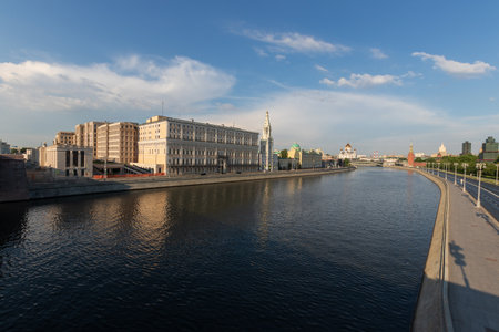 Moscow, Russia, 6 June 2022: Morning landscape around the Red Square and the Kremlin. Early morning of warm sunny summer day in the center of Moscow capitalのeditorial素材