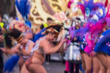 SANTA CRUZ DE TENERIFE, SPAIN - FEBRUARY 13, 2024: The Coso parade, Cavalcada - along the Avenida de...