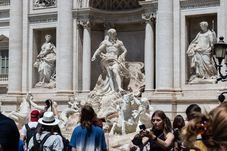 ROME, ITALY - MAY 24, 2022: Italy Latium, Roma district Trevi Fountain, Seven Hills of Romeのeditorial素材
