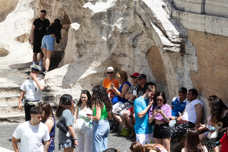 ROME, ITALY - MAY 24, 2022: Italy Latium, Roma district Trevi Fountain, Seven Hills of Romeのeditorial素材