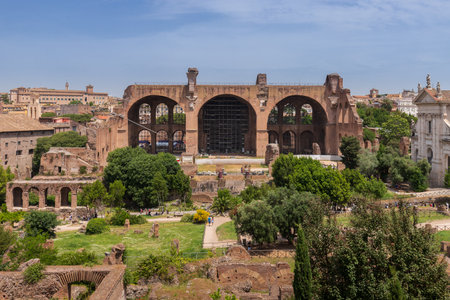 ROME, ITALY - MAY 26, 2022: Archeological Park of the Colosseo in Rome. Colosseum parcoのeditorial素材