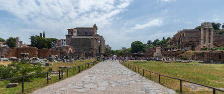 ROME, ITALY - MAY 26, 2022: Archeological Park of the Colosseo in Rome. Colosseum parcoのeditorial素材
