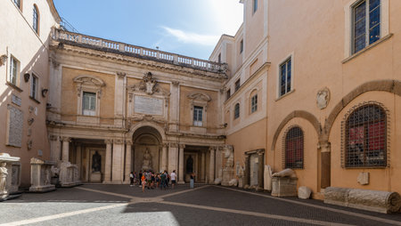 ROME, ITALY - MAY 24, 2022: Inside one of the rooms of the Capitoline Museums in Rome, Italy The museum was opened to the public at the wish of Pope Clement XII in 1734.のeditorial素材