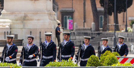 ROME, ITALY - MAY 26, 2022: National Monument to Victor Emmanuel II (Altare della Patria) built in...