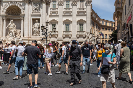 ROME, ITALY - MAY 24, 2022: Italy Latium, Roma district Trevi Fountain, Seven Hills of Romeのeditorial素材