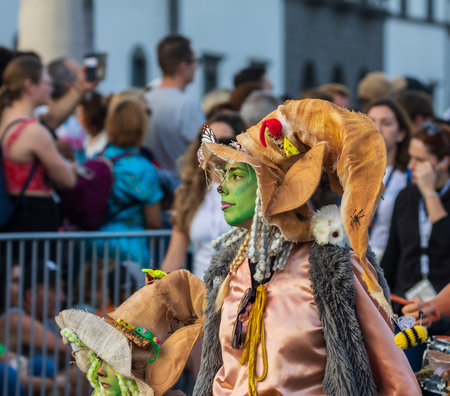 SANTA CRUZ DE TENERIFE, SPAIN - FEBRUARY 13, 2024: The Coso parade, Cavalcada - along the Avenida de...