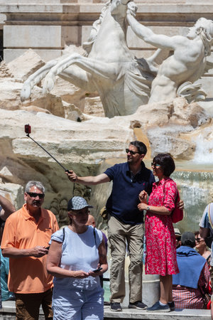 ROME, ITALY - MAY 24, 2022: Italy Latium, Roma district Trevi Fountain, Seven Hills of Romeのeditorial素材