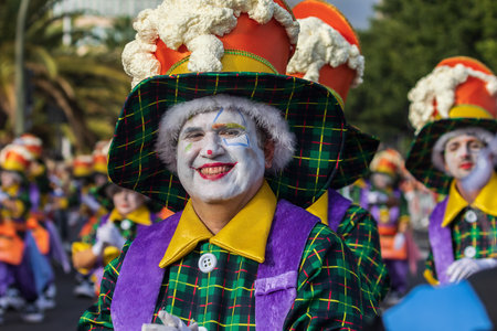 SANTA CRUZ DE TENERIFE, SPAIN - FEBRUARY 13, 2024: The Coso parade, Cavalcada - along the Avenida de...