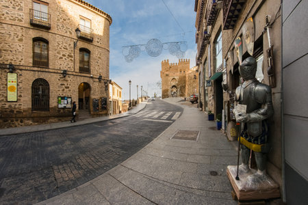 Toledo, Spain - Dec 17, 2018: Toledo is an ancient city set on a hill above the plains of Castilla-La Mancha. Arab, Jewish and Christian monuments in its walled old city. UNESCO, Spainのeditorial素材