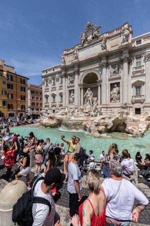 ROME, ITALY - MAY 24, 2022: Italy Latium, Roma district Trevi Fountain, Seven Hills of Romeのeditorial素材