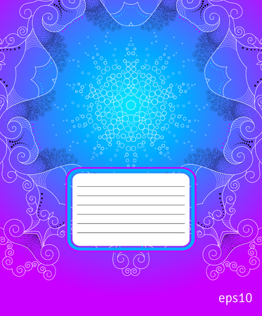 The cover design for school notebook. Abstract illustration. Signature box. Easy to change colorsのイラスト素材