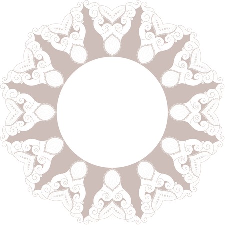 Frame with round lace pattern..  Easy to change colors. Twelve rays.のイラスト素材