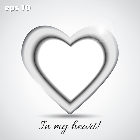 Vector frame in the form of heart.  Put your image to frame easily.のイラスト素材