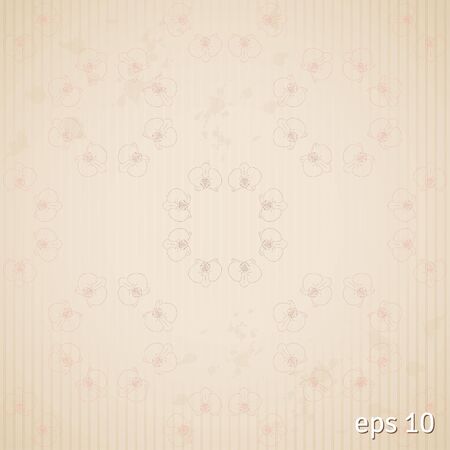 Seamless vintage abstract background. Stripes and orchids.のイラスト素材